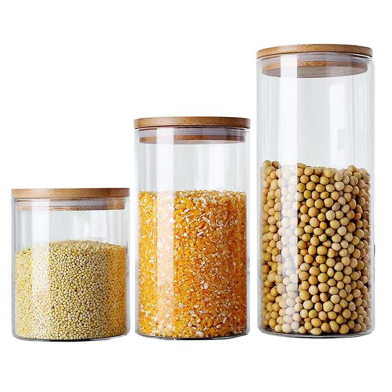 Hot Sale High Quality Airtight Food Storage Jar Square And Round Glass Jars With Lids