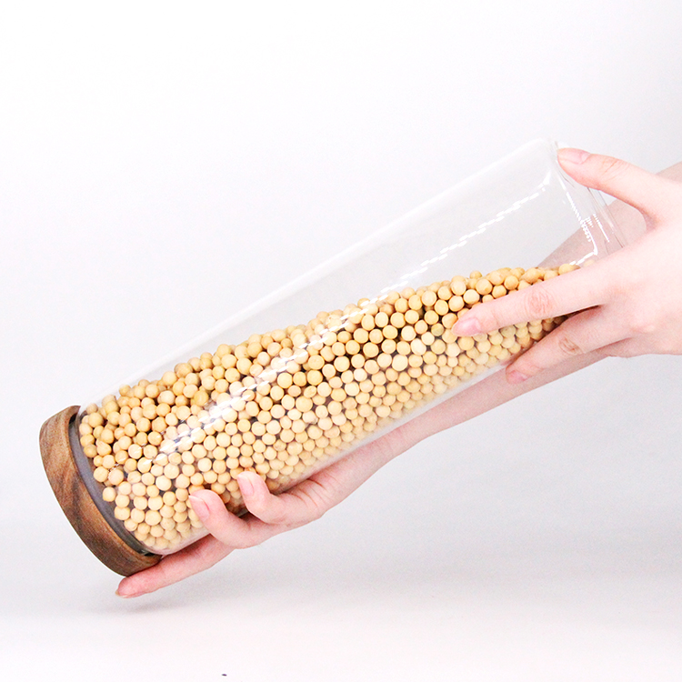 Hot Sale High Quality Kitchen Borosilicate 16Oz Glass Jar With Wooden Lid Food Storage