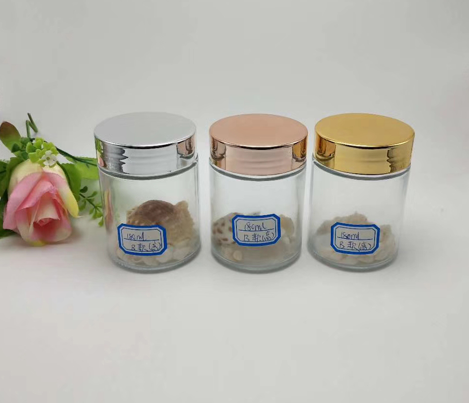 Hot Sale High Quality Straight Screw Top Kitchen Food Caviar Storage Empty Glass Jar