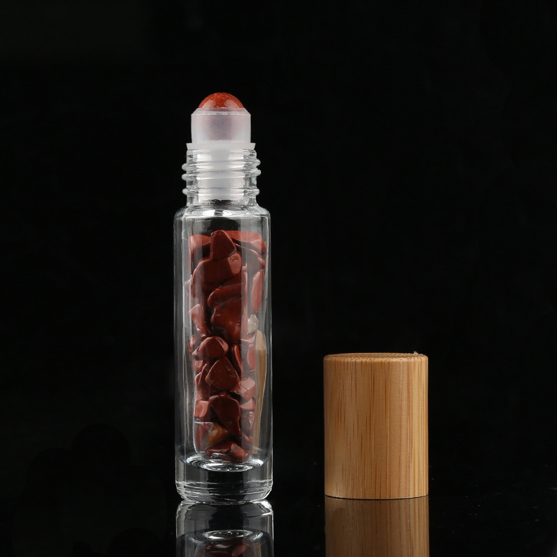 Hot Sale Luxury 10ML Frosted Roll On Essential Oil Bottle Glass With Bamboo Cap
