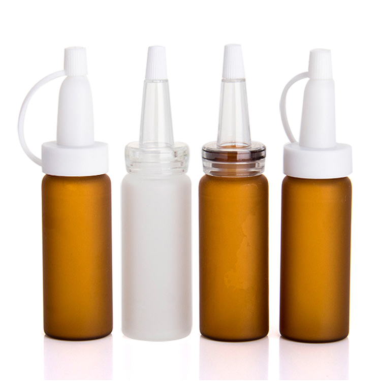 Hot Sale Medical Glass Bottle with Cap 15ml Frosted Amber Clear Ampoule Injection Penicillin Glass Bottle for pharma