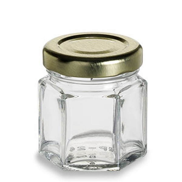 Hot Sale Metal Lid 500g 1000g Hexagonal Honey Chili Sauce Glass Bottles