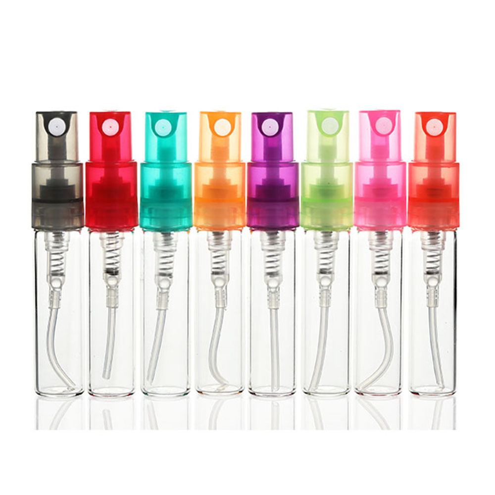 Hot Sale Mini  2ml,5ml,10ml  Empty Perfume Atomizer Spray Glass Bottle  With Colorful Fine Mist Sprayer