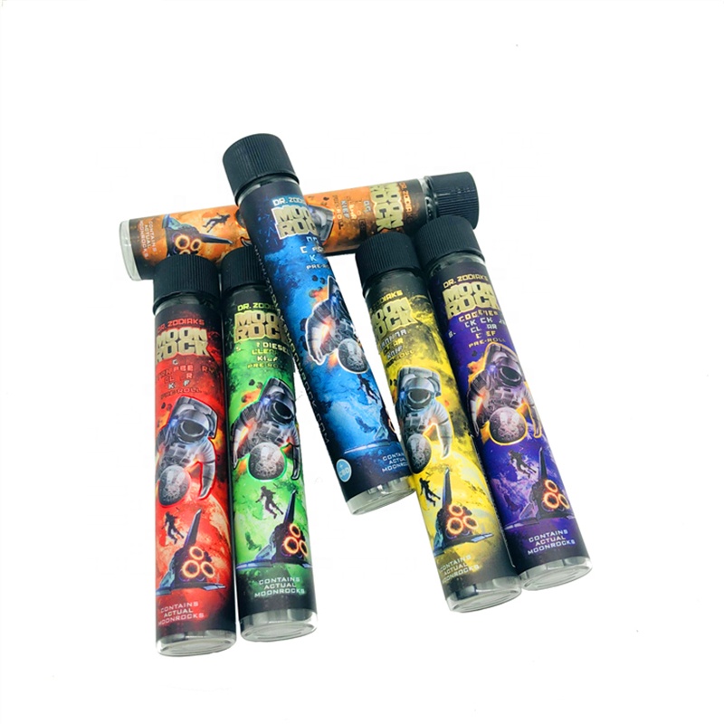 Hot Sale Moonrock Pre roll tube with sticker label for hempblunts joints custom label welcomed