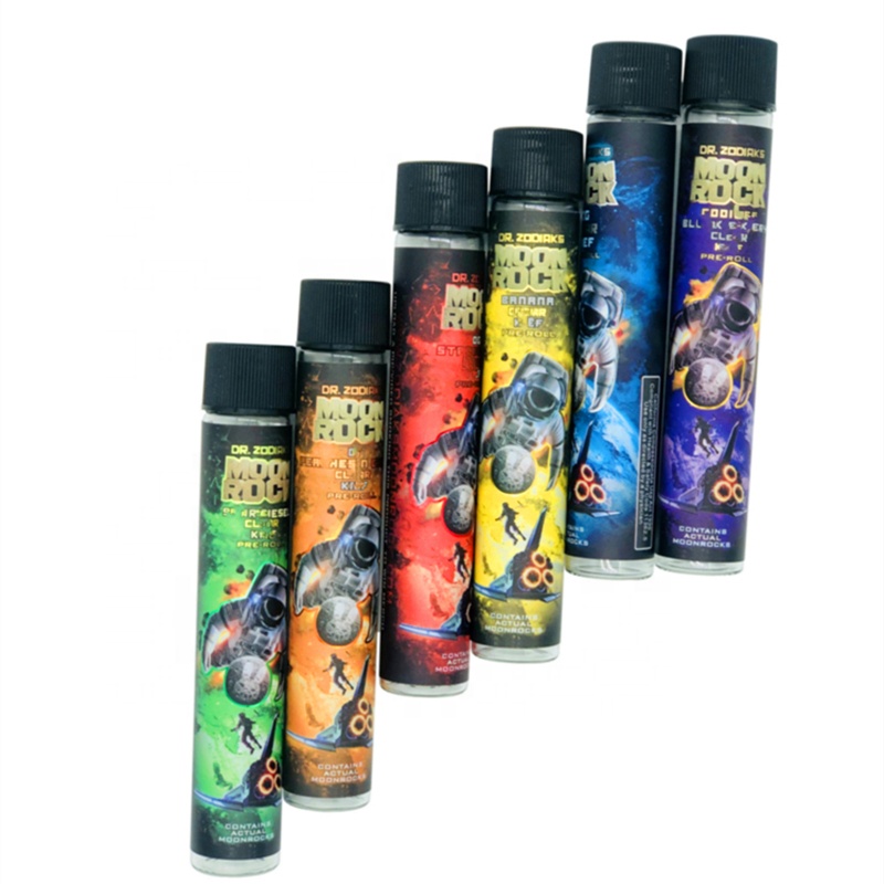 Hot Sale Moonrock Pre roll tube with sticker label for hempblunts joints custom label welcomed