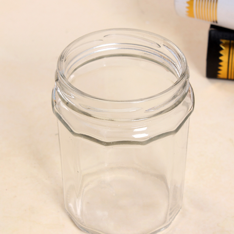 Hot Sale Multisize French Style Clear Glass Jar with Metal Lid for Honey Sauce Jam Used