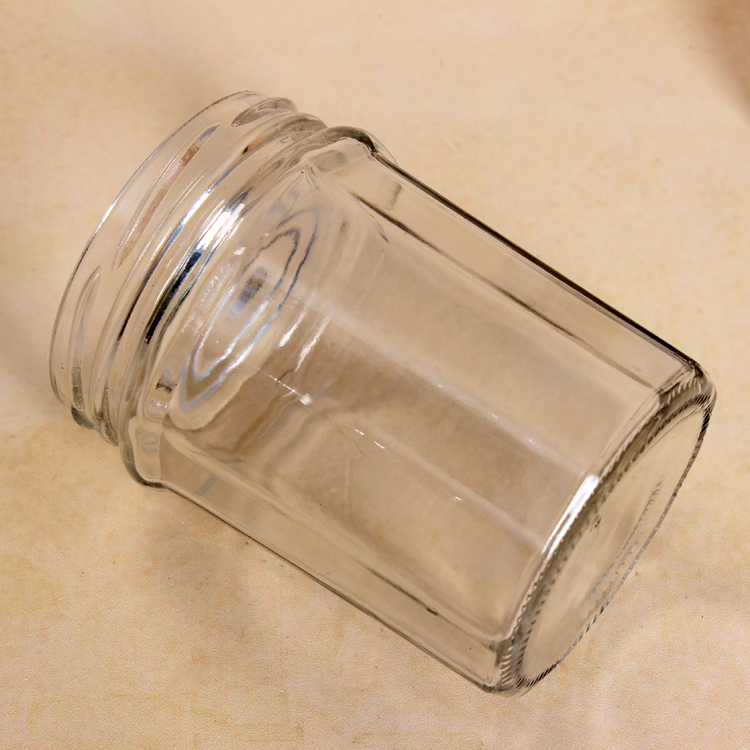 Hot Sale Multisize French Style Clear Glass Jar with Metal Lid for Honey Sauce Jam Used