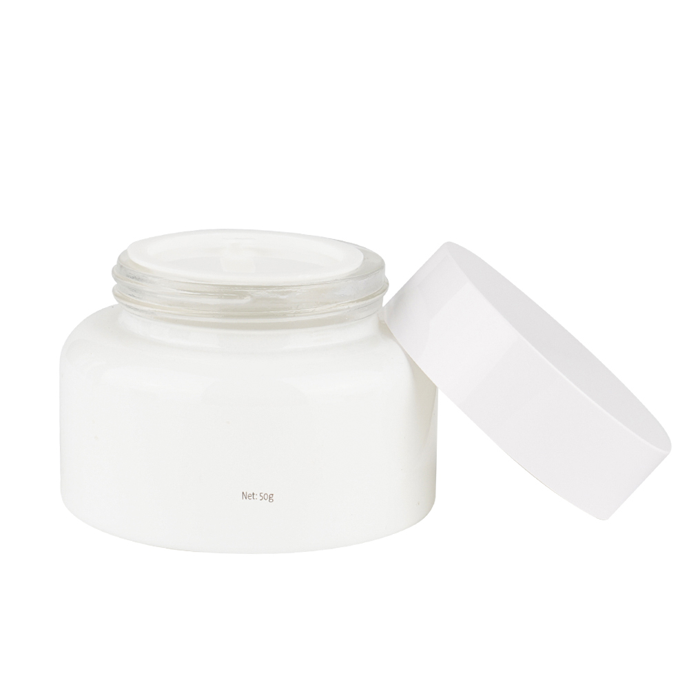 Hot Sale New Style Custom Glass Container 30g White Cosmetic Jar For Skin Cream