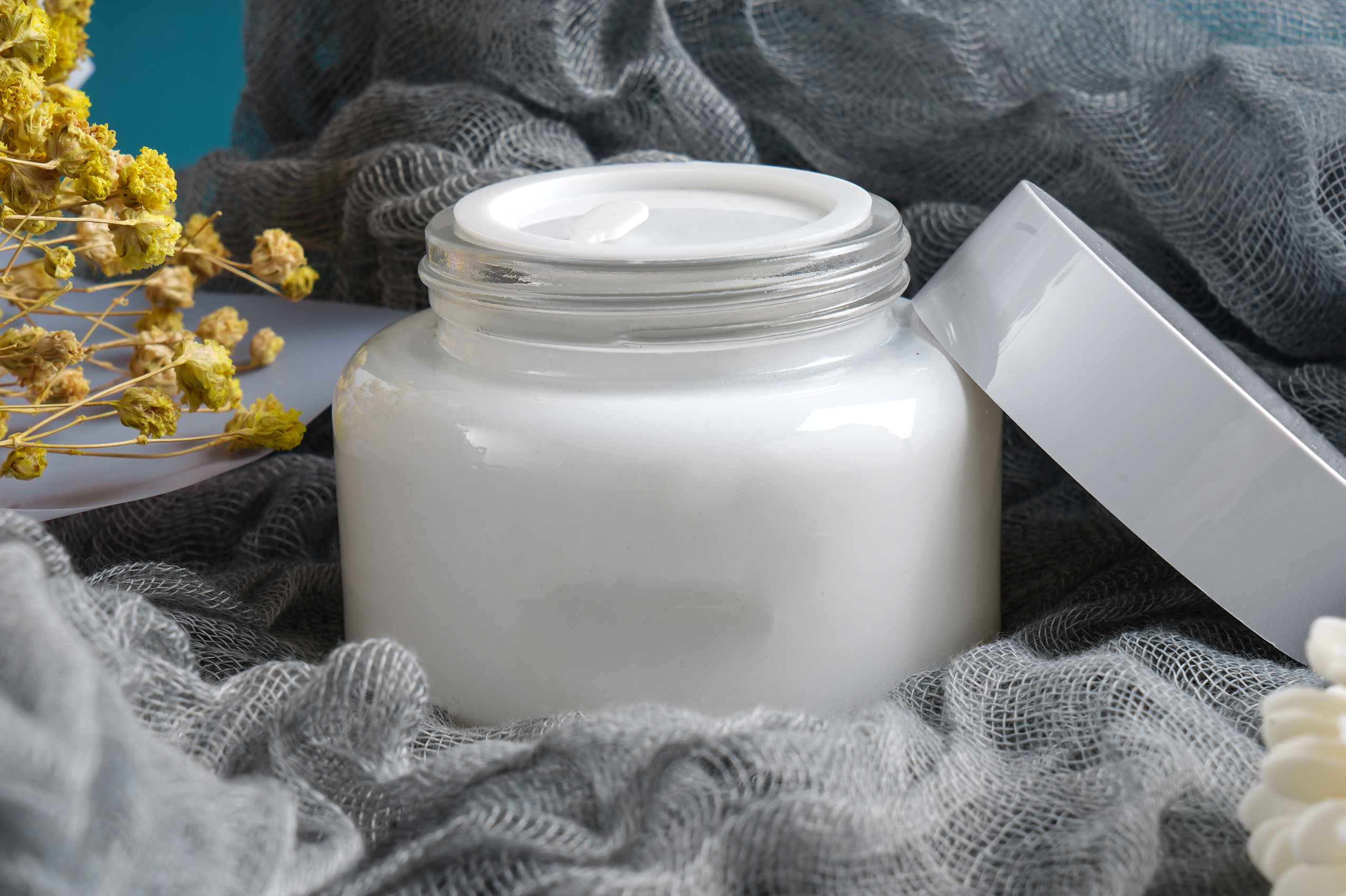 Hot Sale New Style Custom Glass Container 30g White Cosmetic Jar For Skin Cream