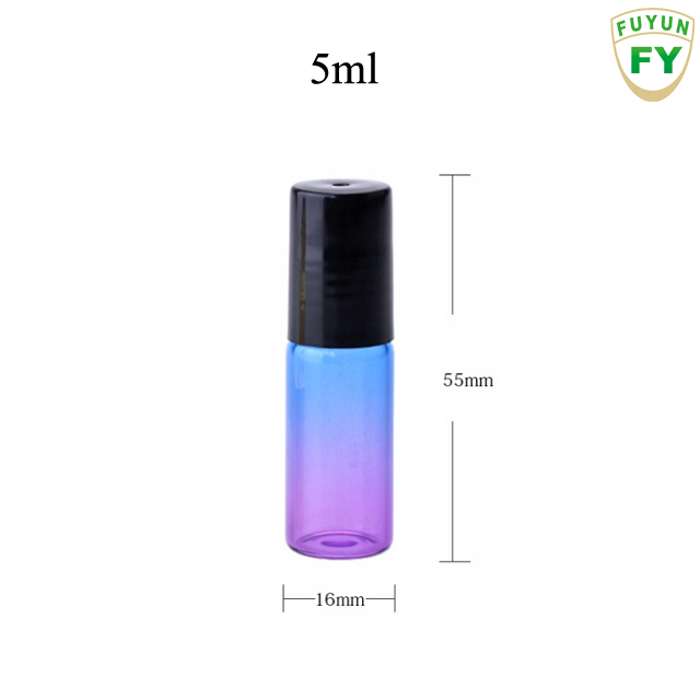 Hot Sale Rainbow Color Frosted Red Yellow Blue Green Body Essential Oil Perfume Roll on Glass Bottle 10ml