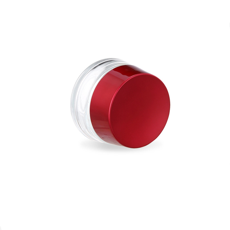 Hot Sale Red Lid Round Shape Glass Eye Cream 100g Cosmetic Glass Jar