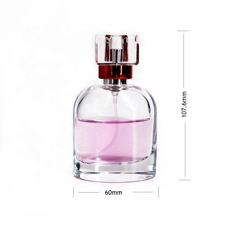 Hot Sale Round Clear Empty Luxury Glass Perfume Spray Bottle 55 ml For Women