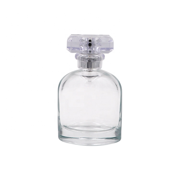 Hot Sale Round Clear Empty Luxury Glass Perfume Spray Bottle 55 ml For Women