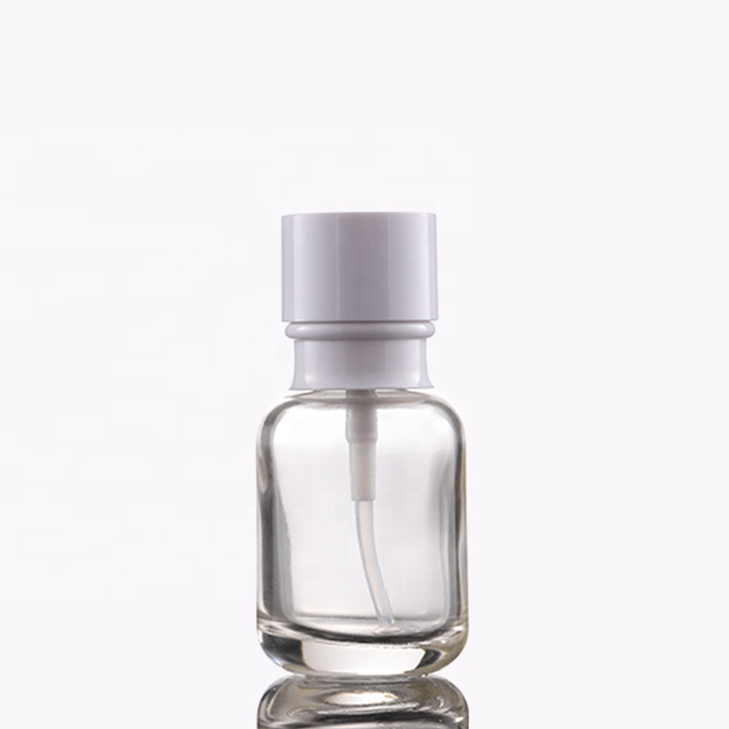 Hot Sale Round Shoulder Clear Cosmetic Glass Lotion Bottle 50g 50ml 110ml 130ml with Pump