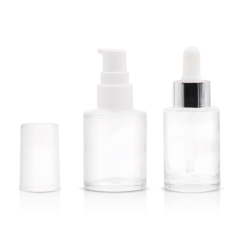 Hot Sale Round clear Essential Oil Glass bottle dropper bottles customized