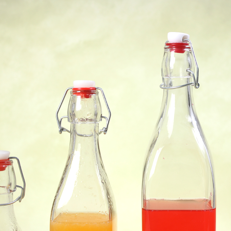 Hot Sale Square Glass Alcohol Beer Bottle 120ml 500ml 900ml with Crown Top Cap