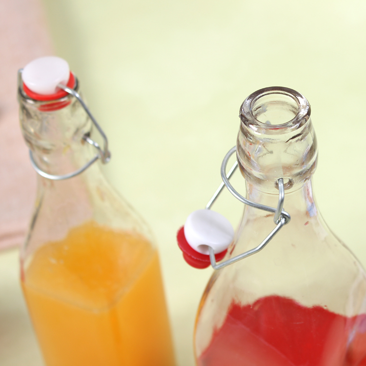 Hot Sale Square Glass Alcohol Beer Bottle 120ml 500ml 900ml with Crown Top Cap