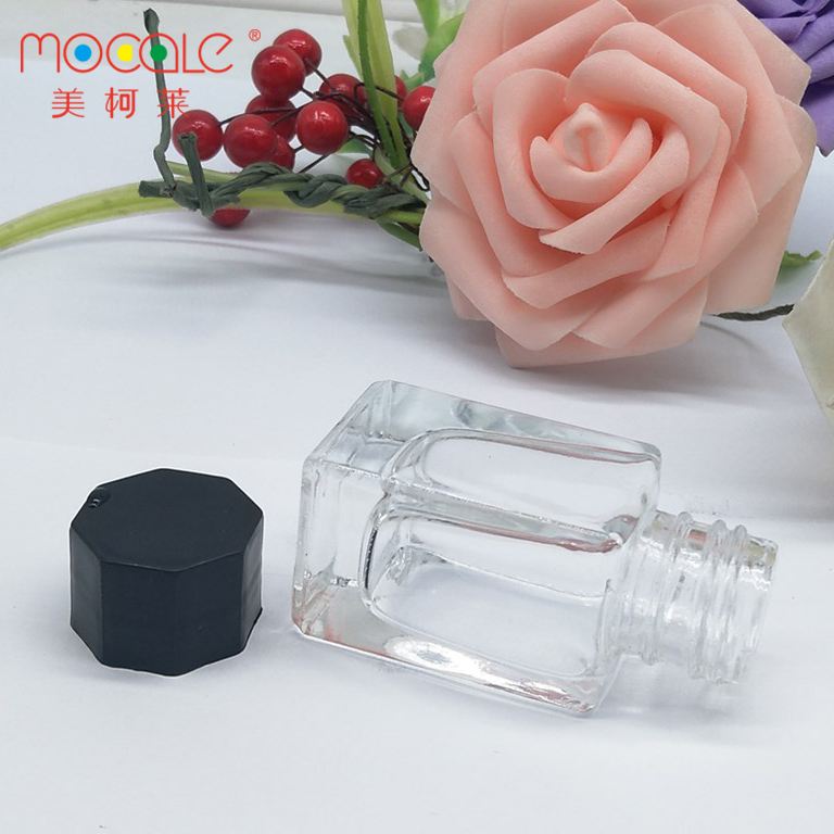 Hot Sale Square Glass Ink Bottle With Plastic Lids 15ml Mini Ink Bottle