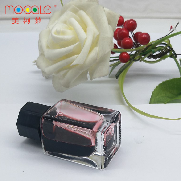 Hot Sale Square Glass Ink Bottle With Plastic Lids 15ml Mini Ink Bottle