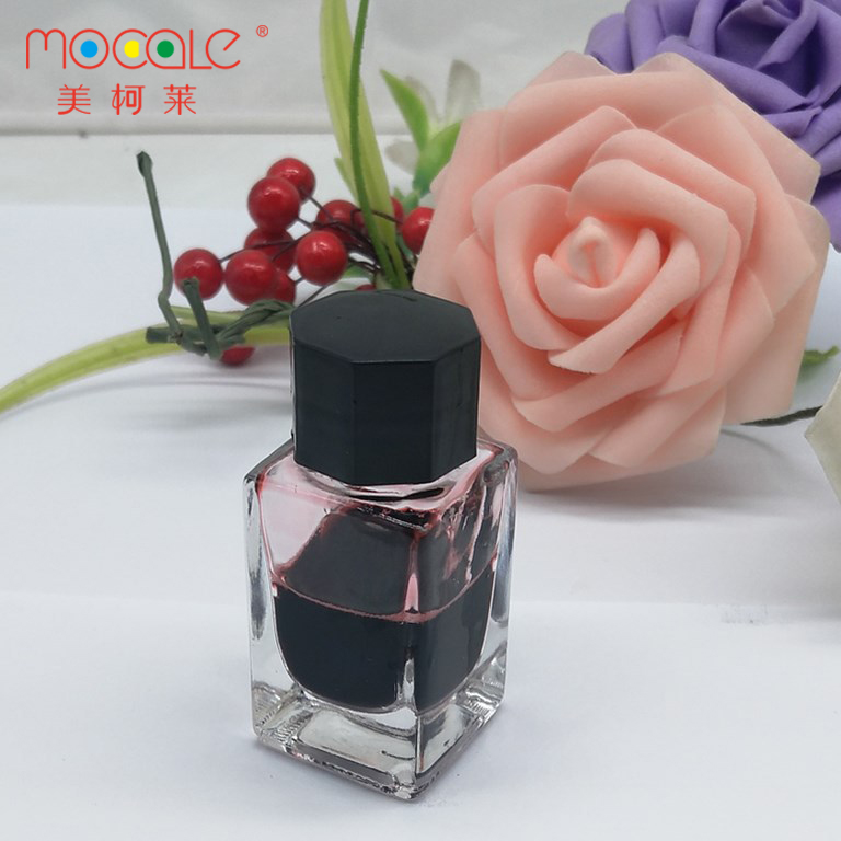 Hot Sale Square Glass Ink Bottle With Plastic Lids 15ml Mini Ink Bottle
