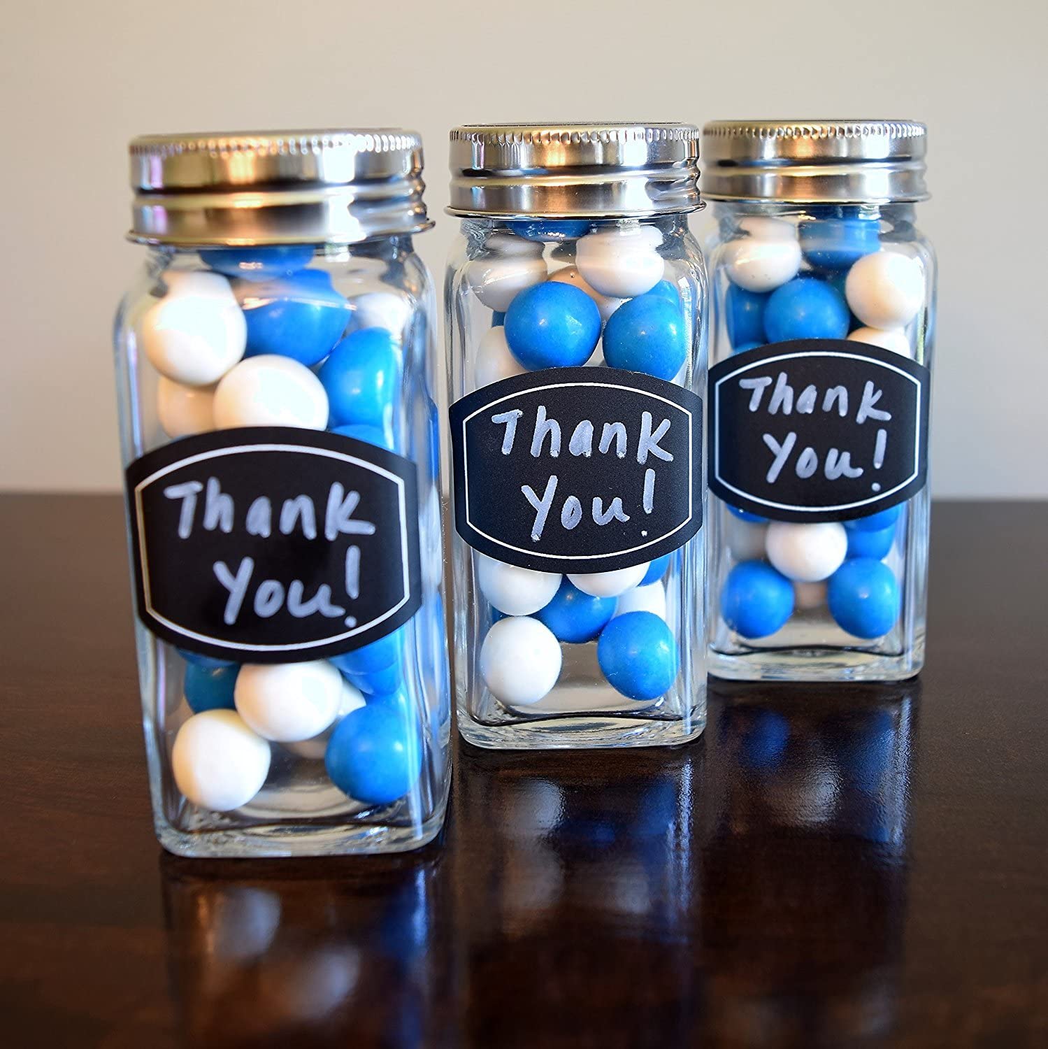 Hot Sale Square Shape 4oz Spice Glass Jar with Shaker Lids and Stainless Steel Lids