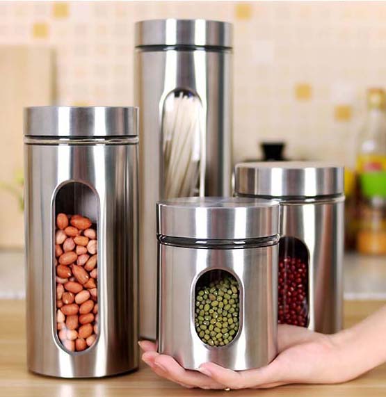 Hot-Sale Stainless Steel Coffee Canisters With Air Tight Screw Lids Bean Containers For Kitchen Organization Coffee Tea Sugar