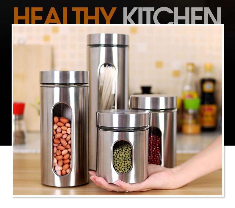 Hot-Sale Stainless Steel Coffee Canisters With Air Tight Screw Lids Bean Containers For Kitchen Organization Coffee Tea Sugar