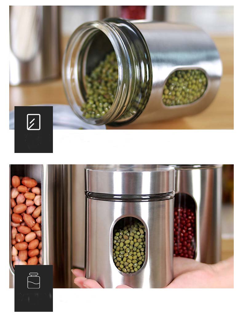 Hot-Sale Stainless Steel Coffee Canisters With Air Tight Screw Lids Bean Containers For Kitchen Organization Coffee Tea Sugar