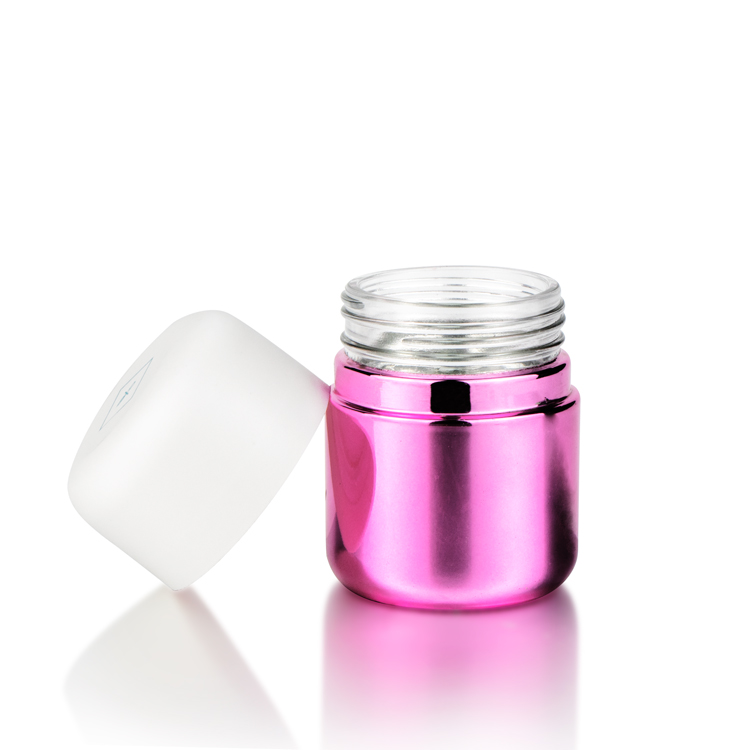 Hot Sale Straight Side Round Clear Hemp Glass Jar with Black Lid