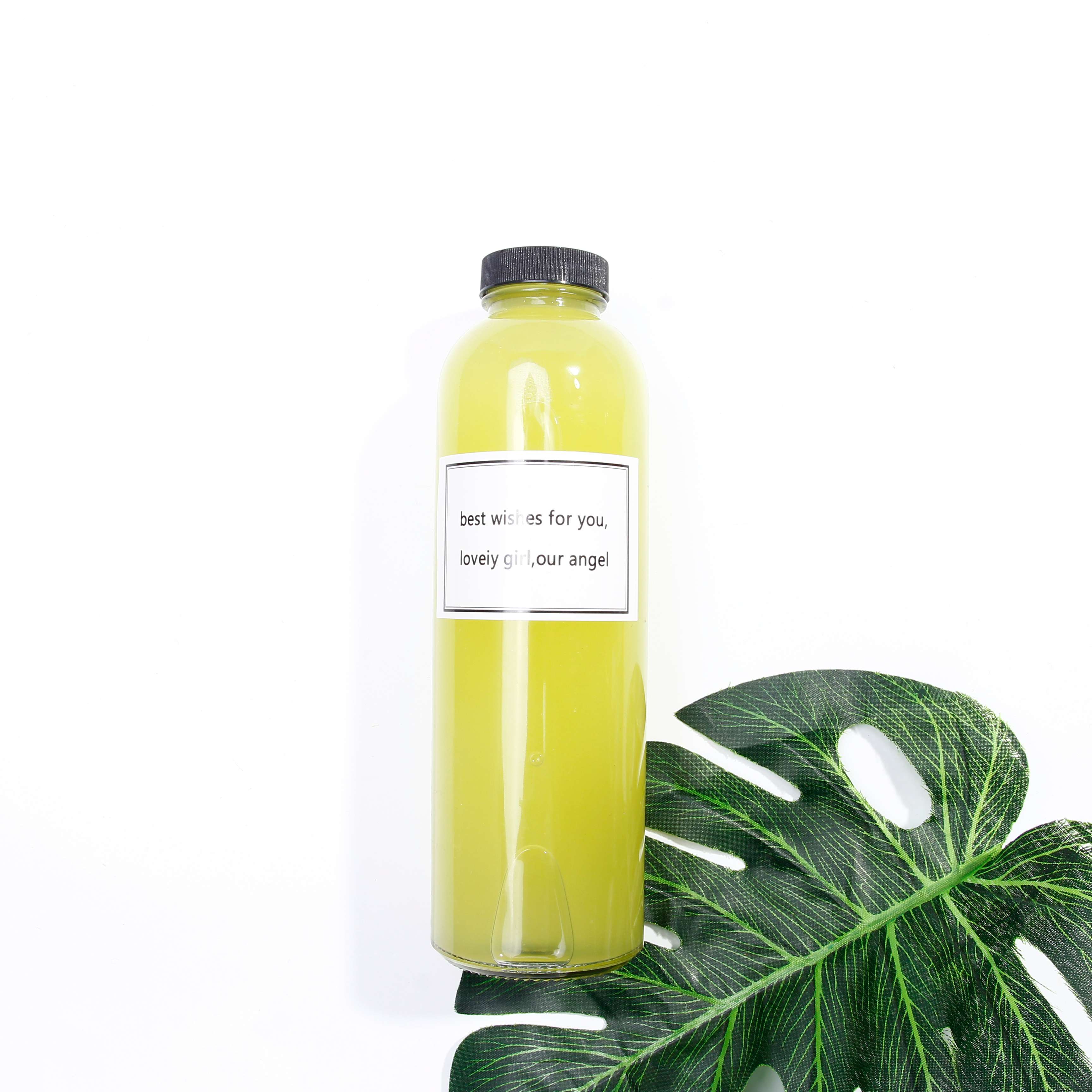 Hot Sale Thin Body Glass Juice Bottles 500ml 16oz with Screw Lids Juice Tea Kombucha Drinks Package Popular Sale Beverage