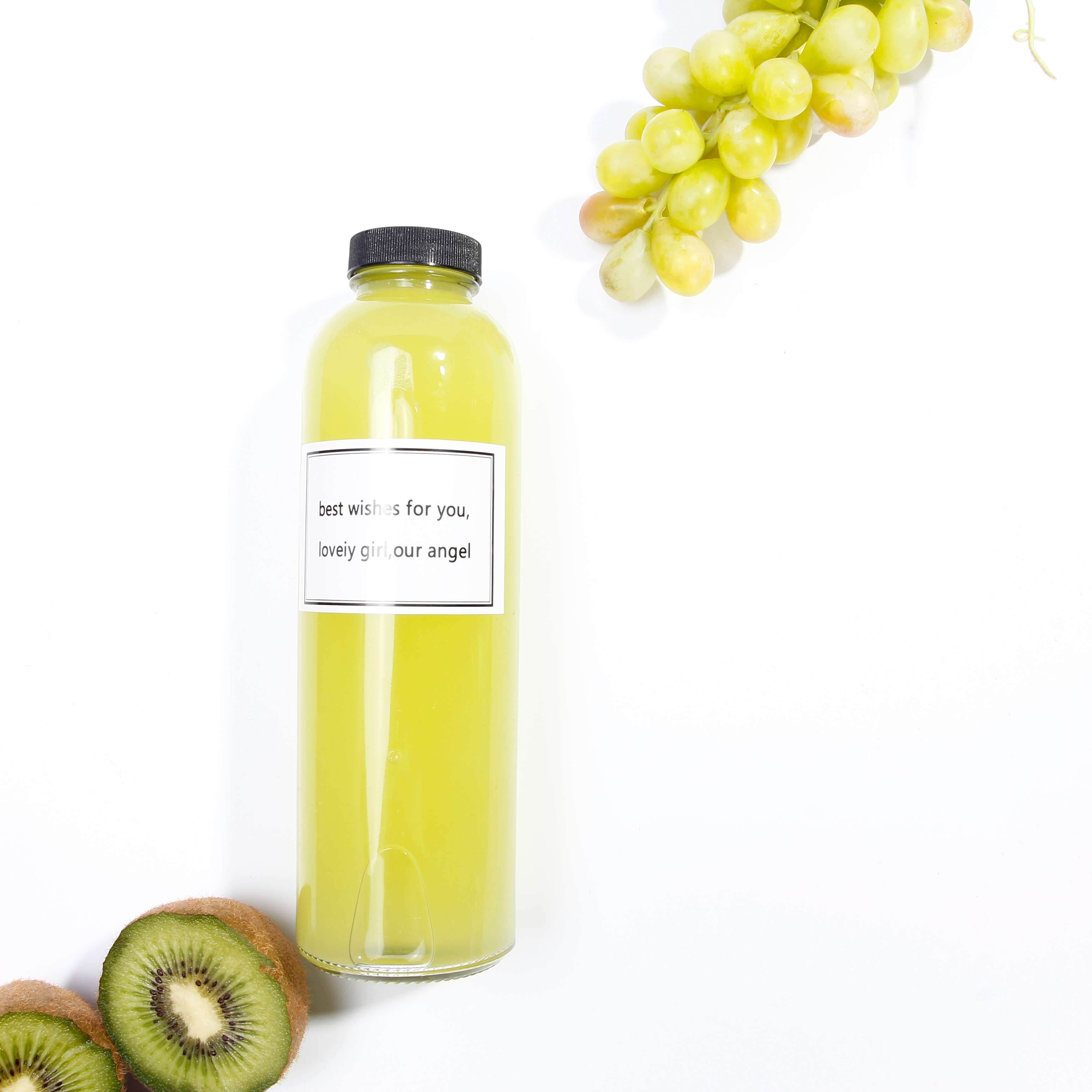 Hot Sale Thin Body Glass Juice Bottles 500ml 16oz with Screw Lids Juice Tea Kombucha Drinks Package Popular Sale Beverage