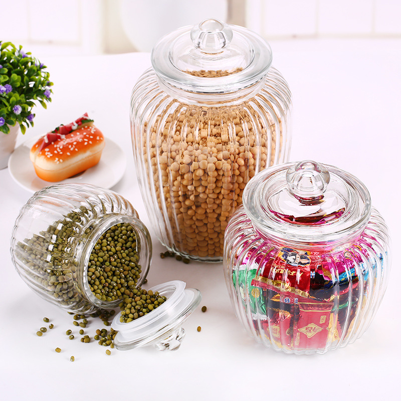 Hot Sale Transparent Big Can Dried Fructose Seasoning Glass Storage Jar in Xuzhou