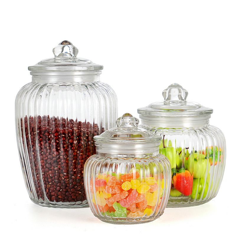 Hot Sale Transparent Big Can Dried Fructose Seasoning Glass Storage Jar in Xuzhou