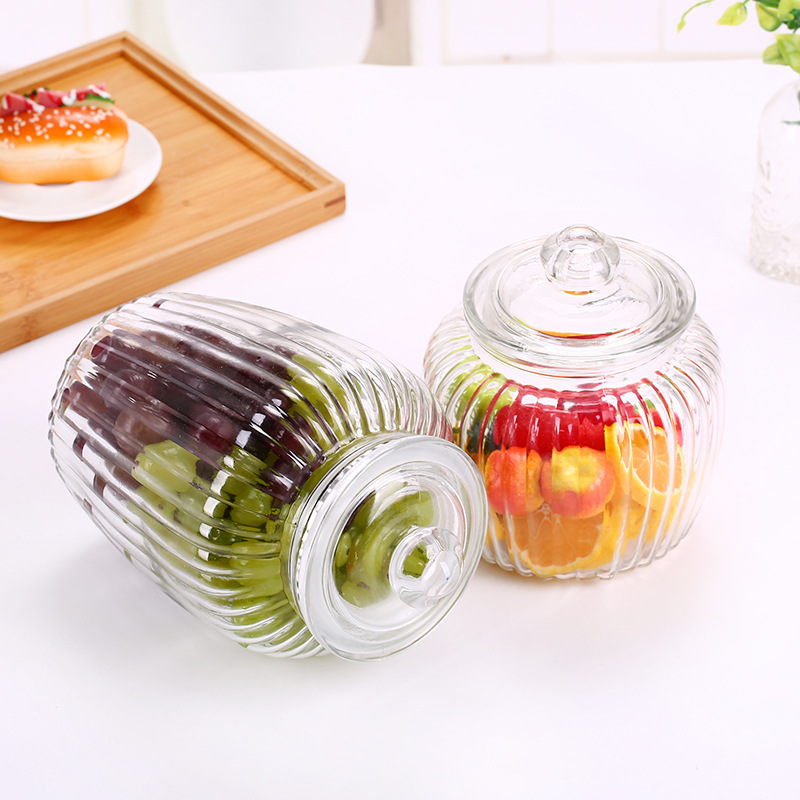 Hot Sale Transparent Big Can Dried Fructose Seasoning Glass Storage Jar in Xuzhou