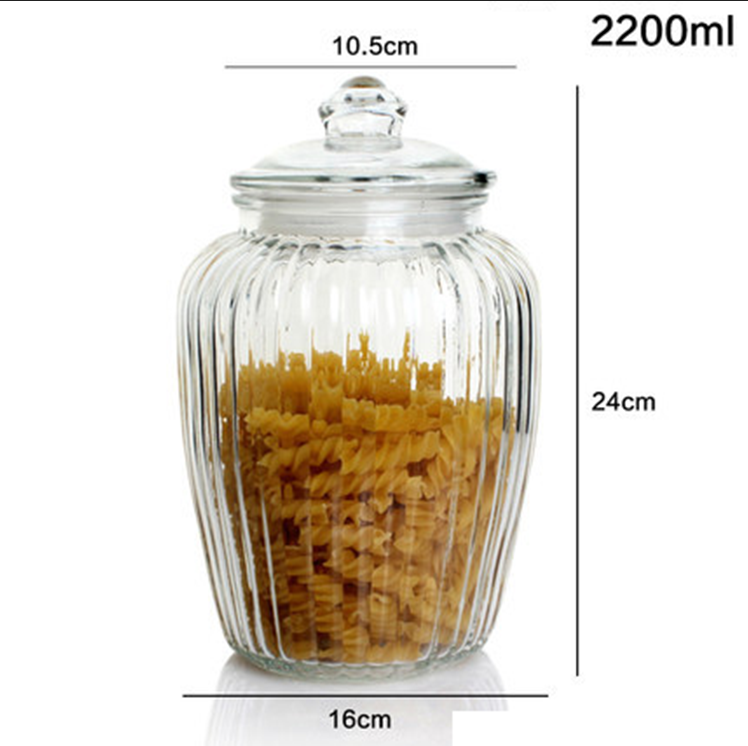 Hot Sale Transparent Big Can Dried Fructose Seasoning Glass Storage Jar in Xuzhou