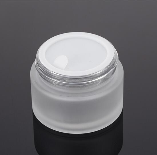 Hot Sale Transparent Frosting Cream Bottle Glass Jar with Plastic Lid