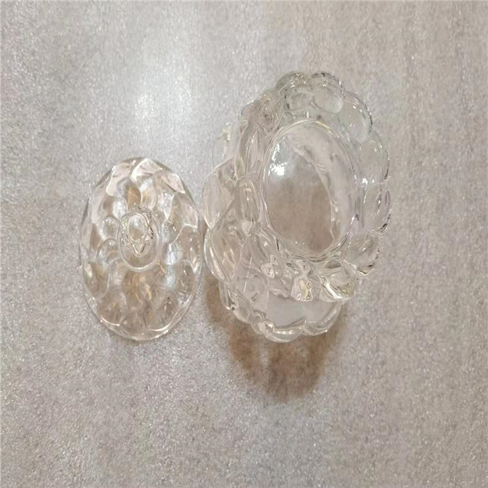 Hot Sale Unique Shape Handmade Glass Candy Jar With Lid