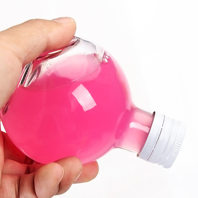 Hot Sale Unique Shaped Glass Bottle Hand blown Ball Shape Kids Juice Bottle