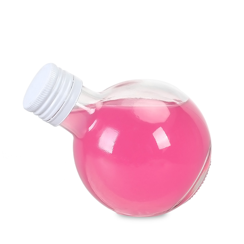 Hot Sale Unique Shaped Glass Bottle Hand blown Ball Shape Kids Juice Bottle
