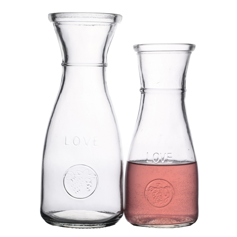 Hot Sale Wholesale High Quality Beverage Empty Customize Clear Round Glass Bottle 350ml 500ml