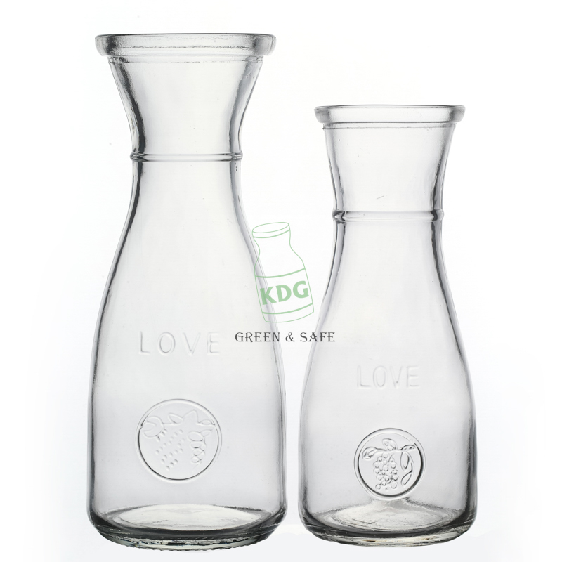 Hot Sale Wholesale High Quality Beverage Empty Customize Clear Round Glass Bottle 350ml 500ml