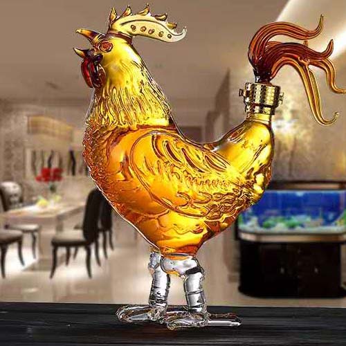 Hot Sale Zodiac Animal Shape Glass Hand Made Dragon Liquor Bottle / Dragon Decanter for Whiskey Brandy