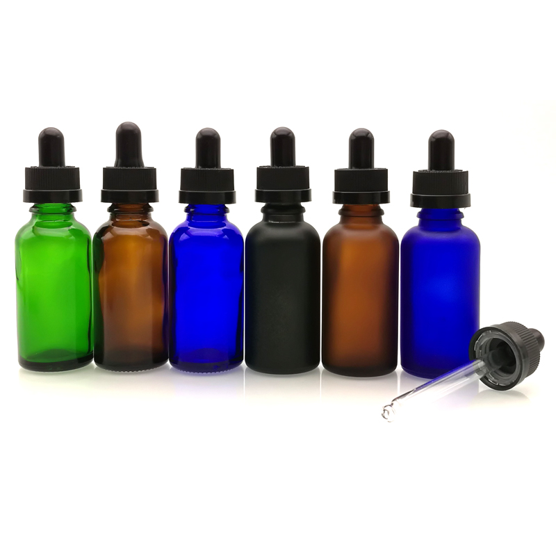 Hot Sale amber clear blue green smoking oil 5ml 10ml 20ml 30ml 50ml 100ml glass dropper bottles with childproof cap