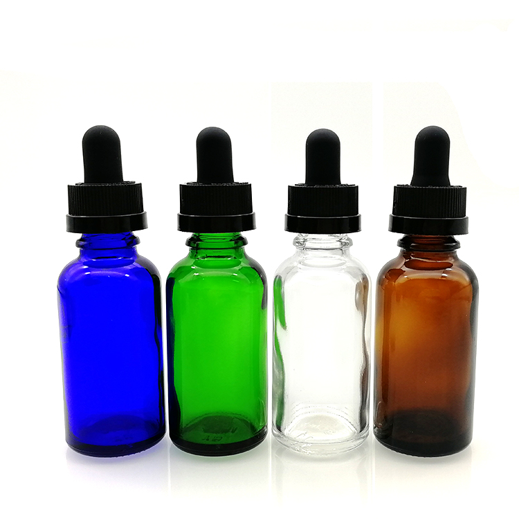 Hot Sale amber clear blue green smoking oil 5ml 10ml 20ml 30ml 50ml 100ml glass dropper bottles with childproof cap