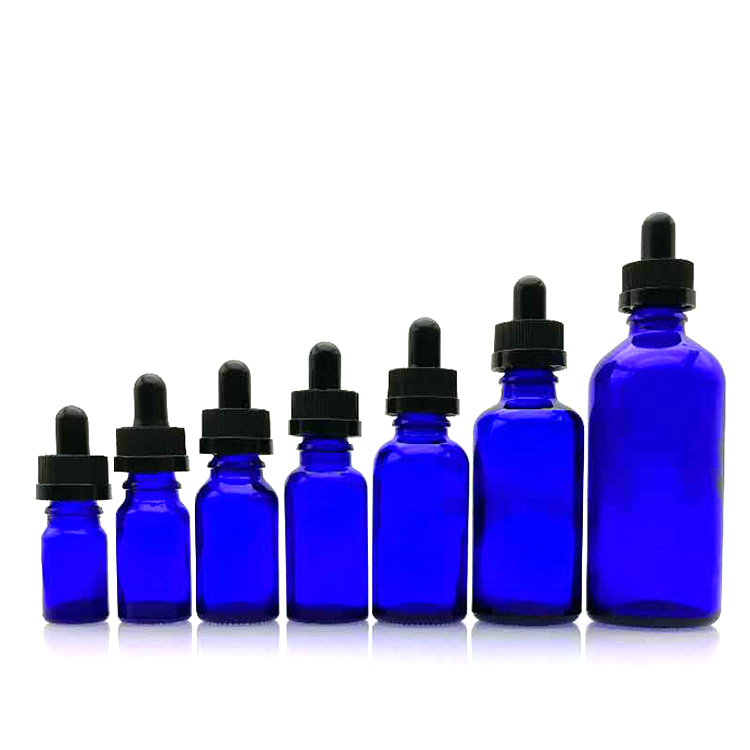 Hot Sale amber clear blue green smoking oil 5ml 10ml 20ml 30ml 50ml 100ml glass dropper bottles with childproof cap
