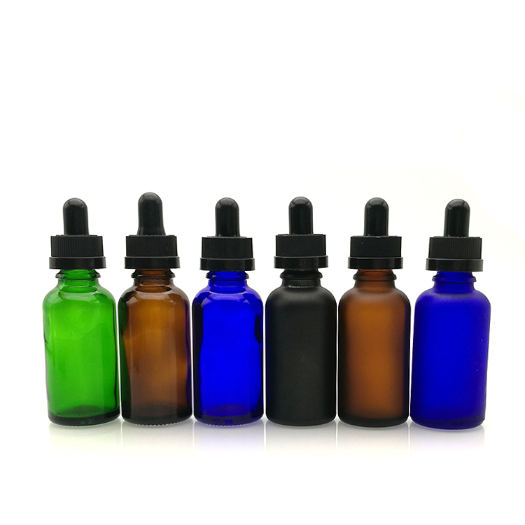 Hot Sale amber clear blue green smoking oil 5ml 10ml 20ml 30ml 50ml 100ml glass dropper bottles with childproof cap