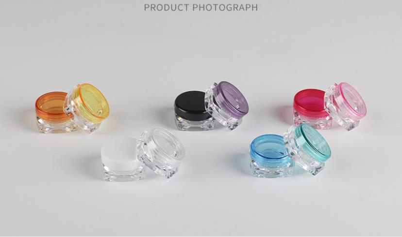 Hot Sale colorful lid plastic jars 3g 5g square plastic jars for face cream eye cream samples good price in stock