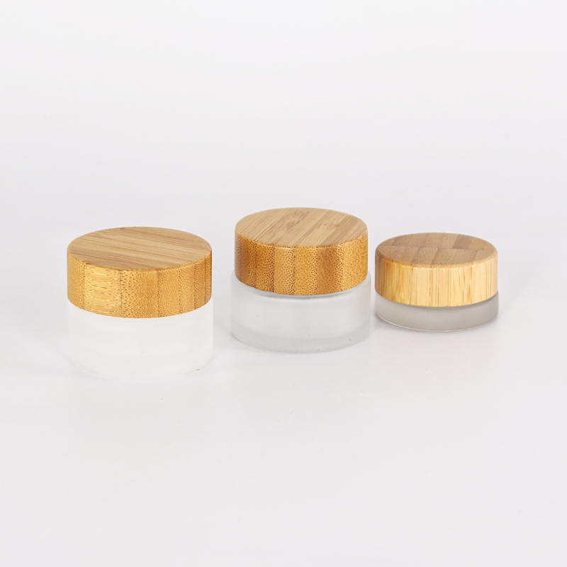 Hot Sale glass Cream Jar 30g 50g 100g Cream Jar with Wood Screw Cap