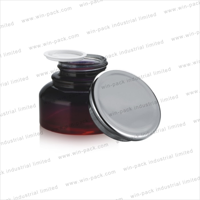 Hot Sale glass lotion packing bottle aluminum cap gradient red color of bottle and jar in 40ml 130ml with high quality
