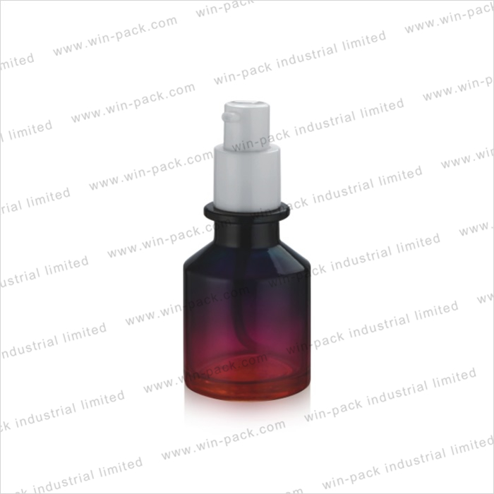 Hot Sale glass lotion packing bottle aluminum cap gradient red color of bottle and jar in 40ml 130ml with high quality